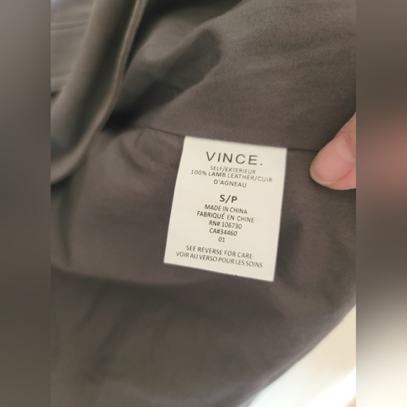 Vince, Cap Sleeve Nubuck Genuine Suede Leather Vest , Size Small - Picture 12 of 13